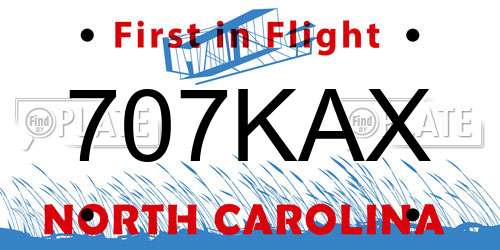 707KAX North Carolina License Plate