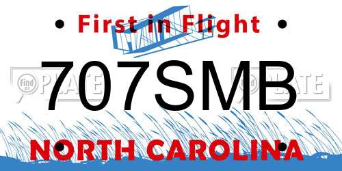 707SMB North Carolina License Plate