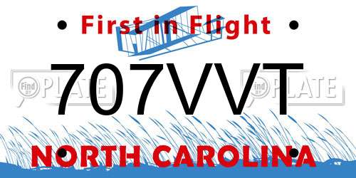 707VVT North Carolina License Plate
