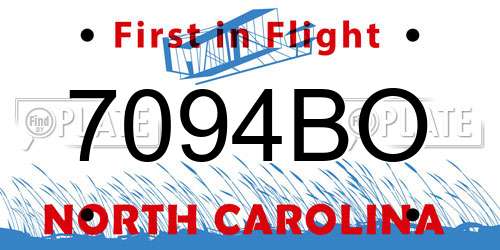 7094BO North Carolina License Plate