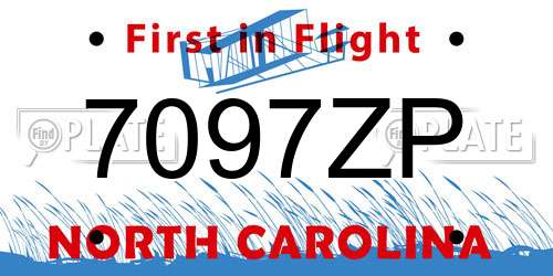 7097ZP North Carolina License Plate