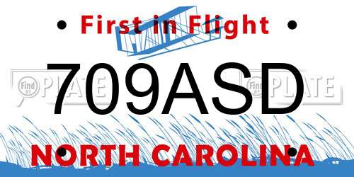 709ASD North Carolina License Plate