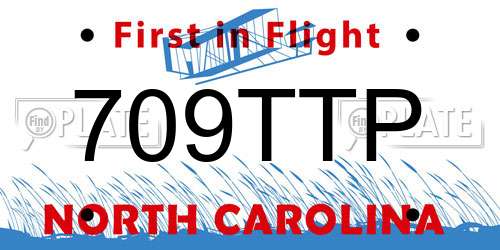 709TTP North Carolina License Plate
