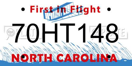 70HT148 North Carolina License Plate