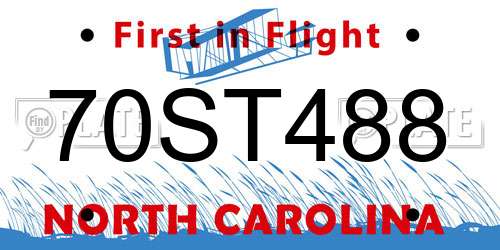 70ST488 North Carolina License Plate