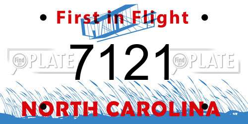 7121 North Carolina License Plate
