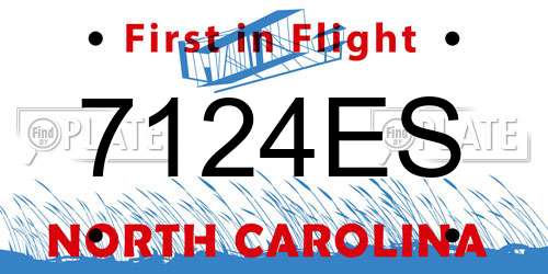 7124ES North Carolina License Plate