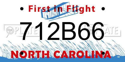 712B66 North Carolina License Plate