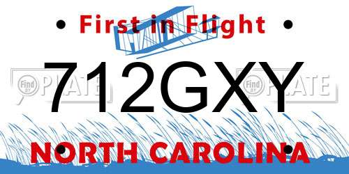 712GXY North Carolina License Plate
