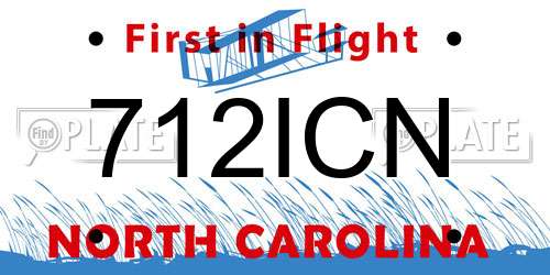 712ICN North Carolina License Plate
