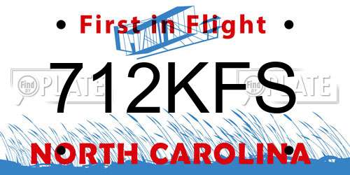 712KFS North Carolina License Plate