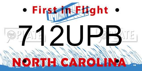 712UPB North Carolina License Plate