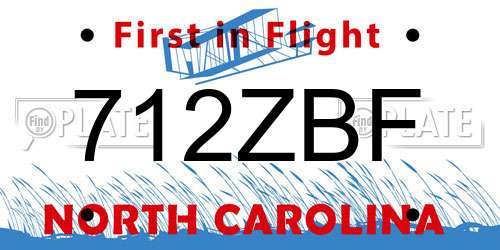 712ZBF North Carolina License Plate