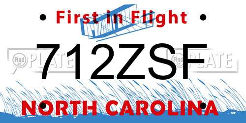 712ZSF North Carolina License Plate