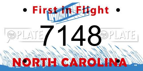 7148 North Carolina License Plate