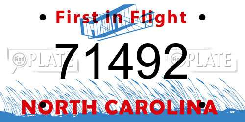 71492 North Carolina License Plate