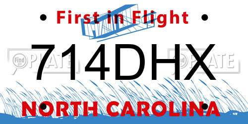 714DHX North Carolina License Plate