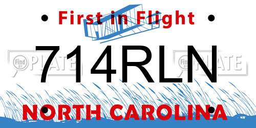 714RLN North Carolina License Plate