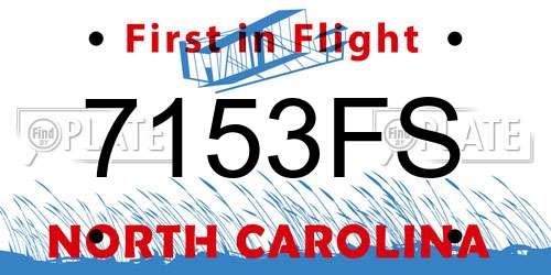 7153FS North Carolina License Plate