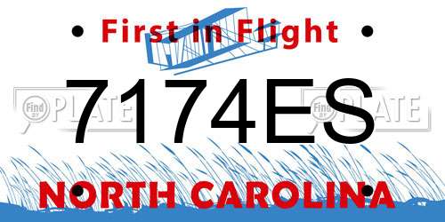 7174ES North Carolina License Plate