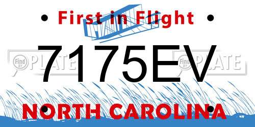 7175EV North Carolina License Plate