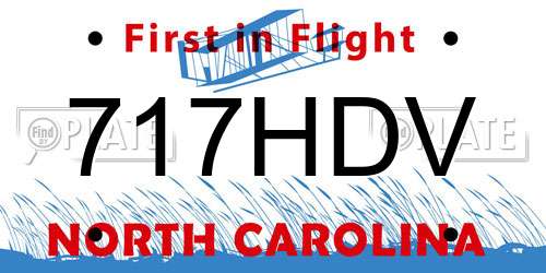 717HDV North Carolina License Plate
