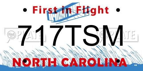 717TSM North Carolina License Plate