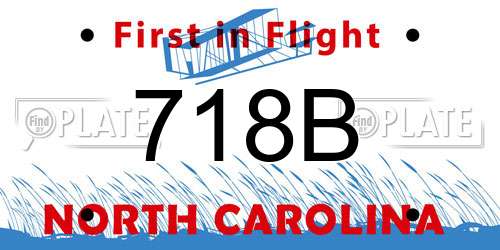 718B North Carolina License Plate