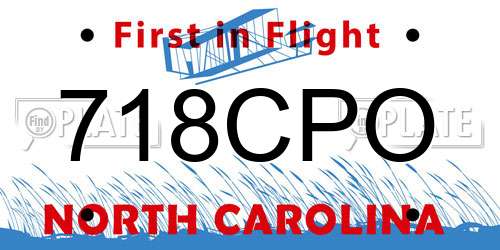 718CPO North Carolina License Plate