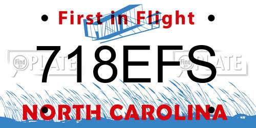 718EFS North Carolina License Plate