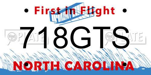 718GTS North Carolina License Plate