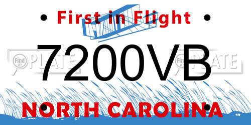7200VB North Carolina License Plate