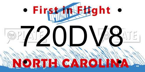 720DV8 North Carolina License Plate
