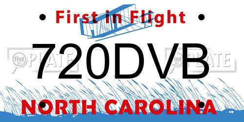 720DVB North Carolina License Plate