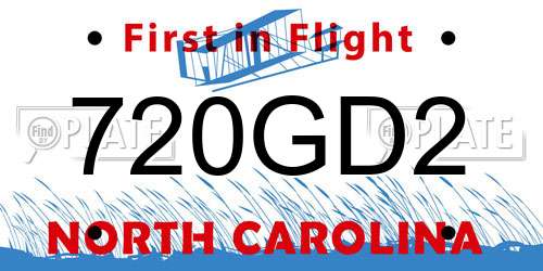 720GD2 North Carolina License Plate