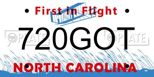 720GOT North Carolina License Plate