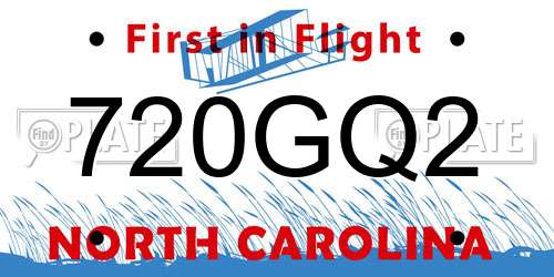 720GQ2 North Carolina License Plate