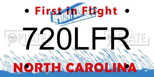 720LFR North Carolina License Plate