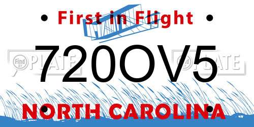 720OV5 North Carolina License Plate