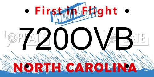 720OVB North Carolina License Plate