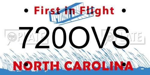 720OVS North Carolina License Plate