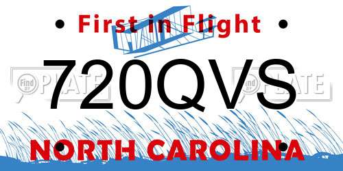 720QVS North Carolina License Plate