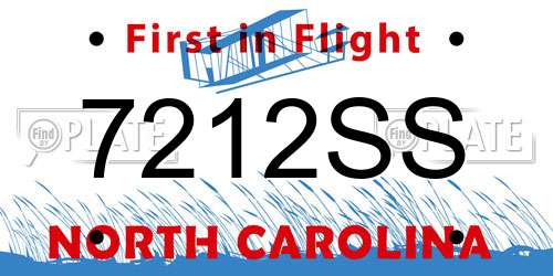 7212SS North Carolina License Plate