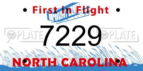 7229 North Carolina License Plate