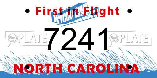 7241 North Carolina License Plate