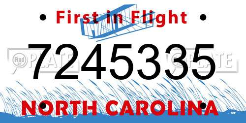 7245335 North Carolina License Plate