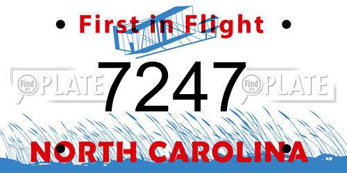 7247 North Carolina License Plate