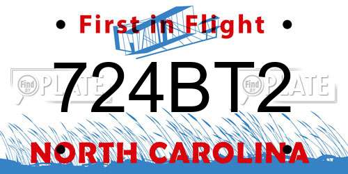 724BT2 North Carolina License Plate