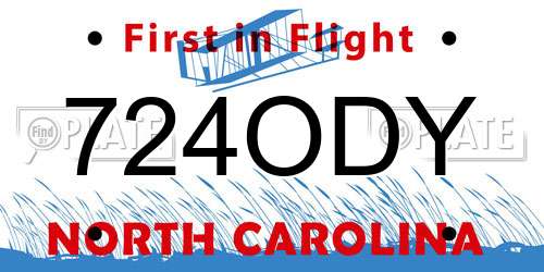 724ODY North Carolina License Plate