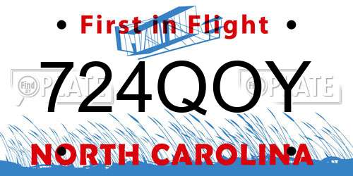 724QOY North Carolina License Plate